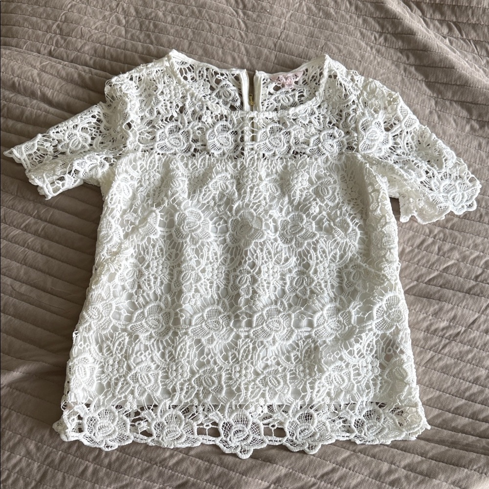 Nanette Lepore White Lace Blouse